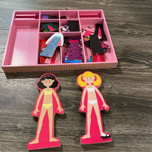 Melissa and Doug Abby & Emma Magnetic Dress-Up Wooden Playset - Picture 1 of 9